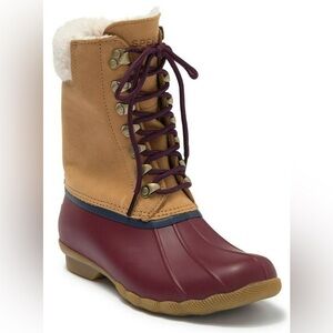 SPERRY TOP-SIDER Leather Faux Shearling Lined Duck Boot